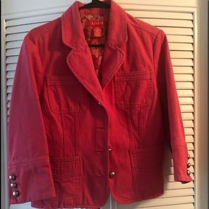 Anne Klein A Line Coral Denim Blazer